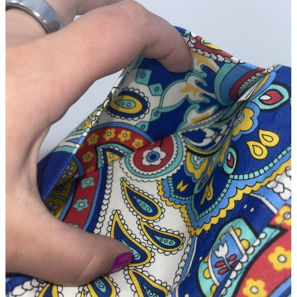 Vera Bradley Marina Paisley Euro Checkbook Cover Red Blue Yellow Retired Pattern - Picture 5 of 8